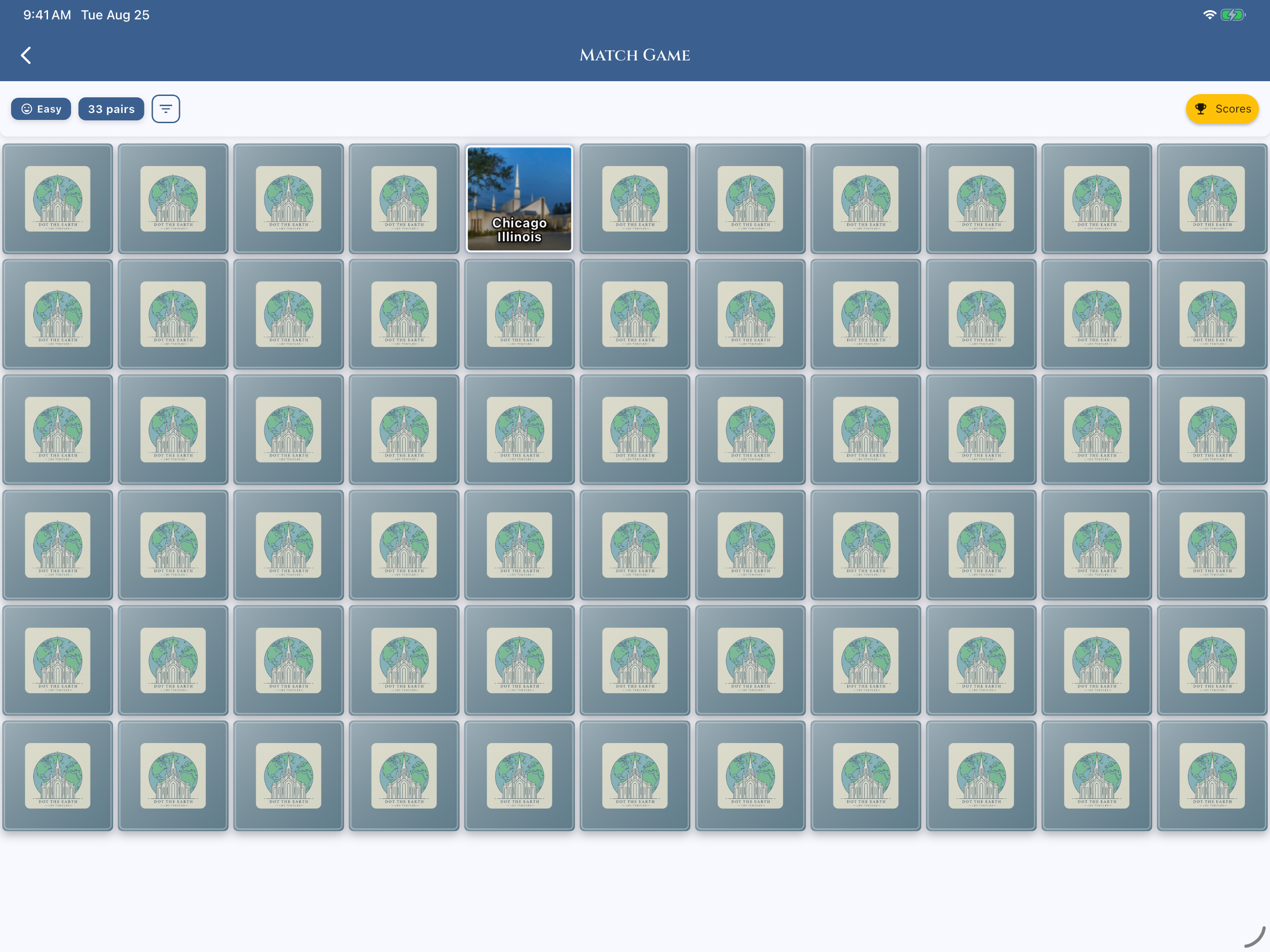 Dot the Earth App - Game View Tablet